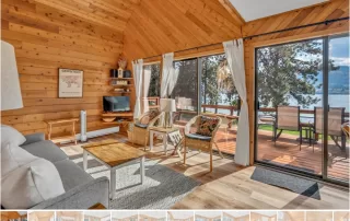 Walnut Three Bedroom Cabin - View from living room - Okanagan Accommodations on Skaha Lake